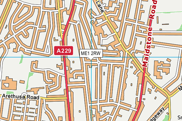 ME1 2RW map - OS VectorMap District (Ordnance Survey)