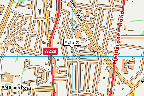 ME1 2RX map - OS VectorMap District (Ordnance Survey)