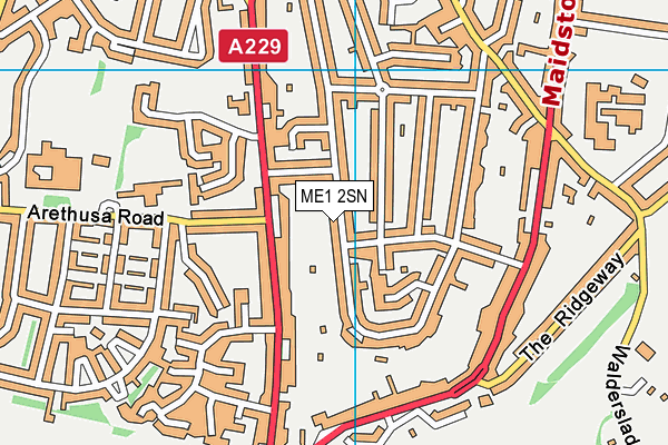 ME1 2SN map - OS VectorMap District (Ordnance Survey)