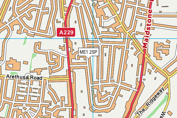 ME1 2SP map - OS VectorMap District (Ordnance Survey)