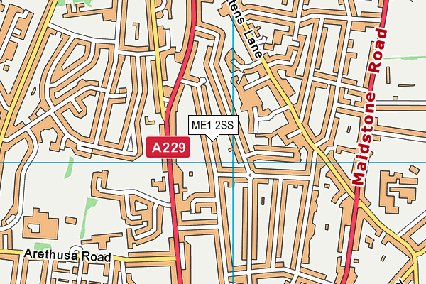 ME1 2SS map - OS VectorMap District (Ordnance Survey)