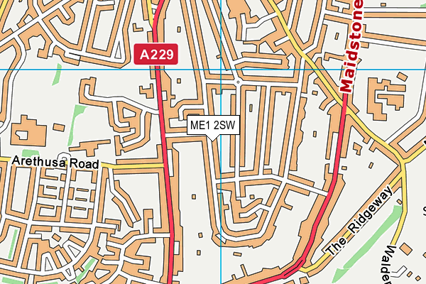 ME1 2SW map - OS VectorMap District (Ordnance Survey)