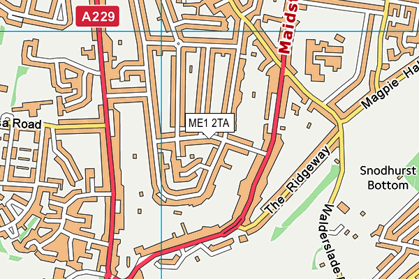 ME1 2TA map - OS VectorMap District (Ordnance Survey)