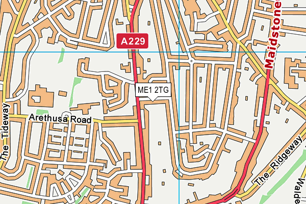 ME1 2TG map - OS VectorMap District (Ordnance Survey)