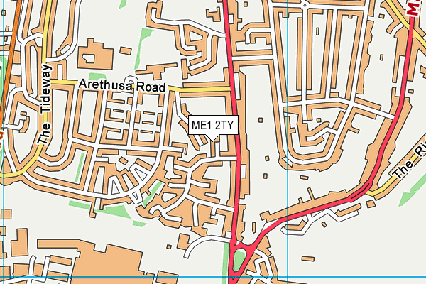 ME1 2TY map - OS VectorMap District (Ordnance Survey)