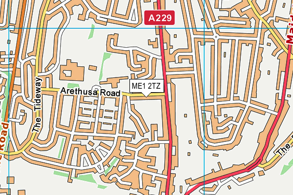 ME1 2TZ map - OS VectorMap District (Ordnance Survey)