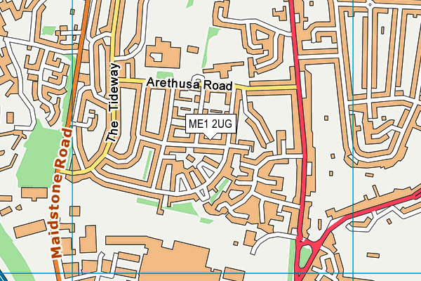 ME1 2UG map - OS VectorMap District (Ordnance Survey)
