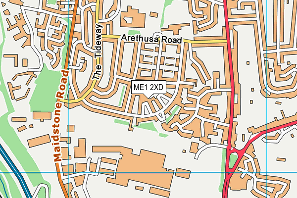 ME1 2XD map - OS VectorMap District (Ordnance Survey)