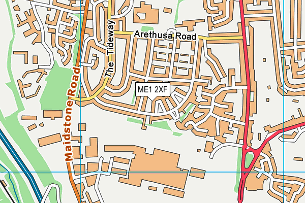 ME1 2XF map - OS VectorMap District (Ordnance Survey)