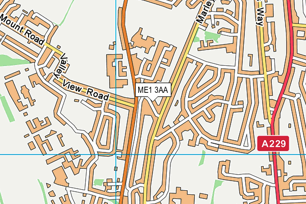 ME1 3AA map - OS VectorMap District (Ordnance Survey)