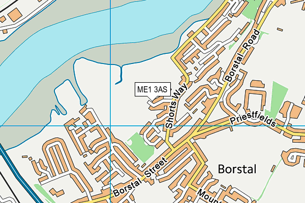 ME1 3AS map - OS VectorMap District (Ordnance Survey)
