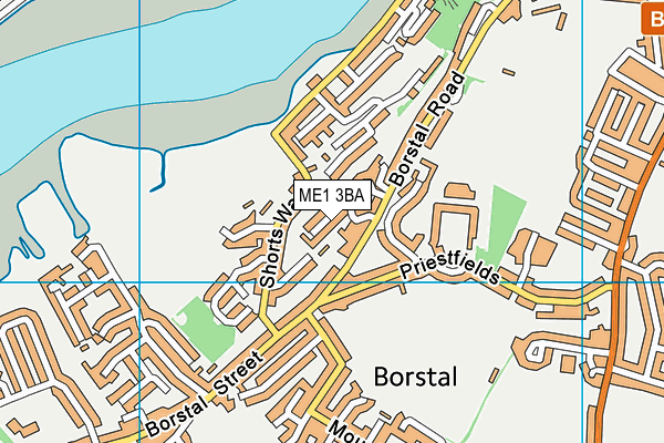 ME1 3BA map - OS VectorMap District (Ordnance Survey)