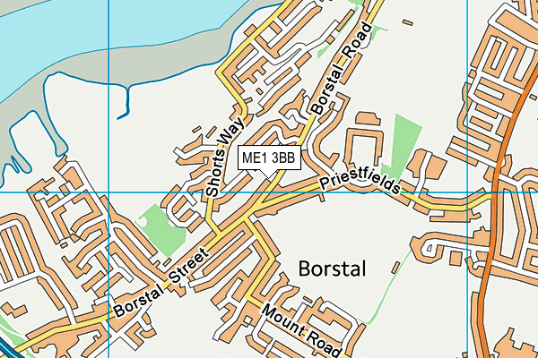ME1 3BB map - OS VectorMap District (Ordnance Survey)