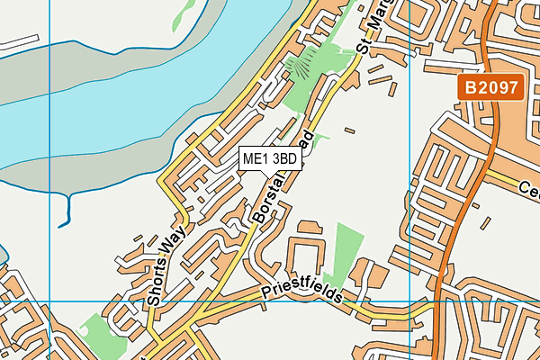 ME1 3BD map - OS VectorMap District (Ordnance Survey)