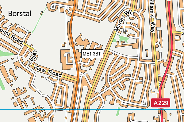 ME1 3BT map - OS VectorMap District (Ordnance Survey)