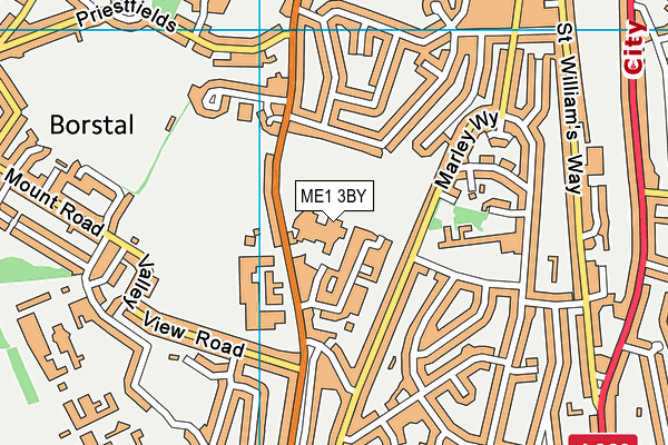 ME1 3BY map - OS VectorMap District (Ordnance Survey)