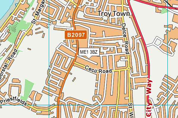 ME1 3BZ map - OS VectorMap District (Ordnance Survey)