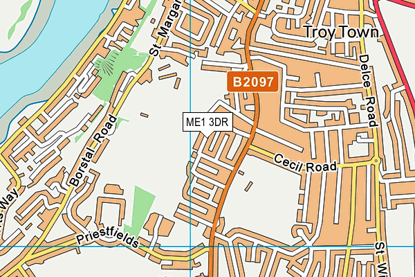 ME1 3DR map - OS VectorMap District (Ordnance Survey)
