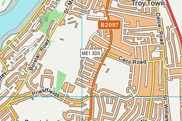 ME1 3DS map - OS VectorMap District (Ordnance Survey)