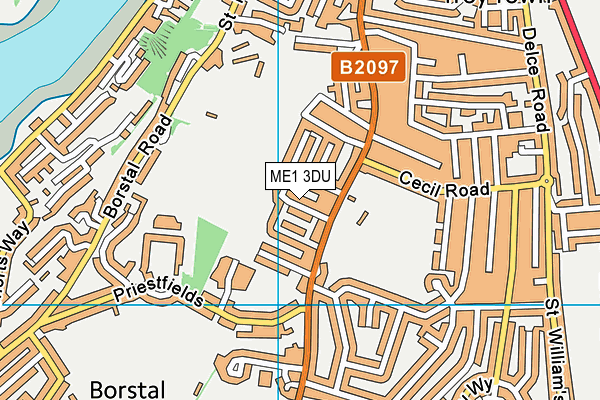 ME1 3DU map - OS VectorMap District (Ordnance Survey)