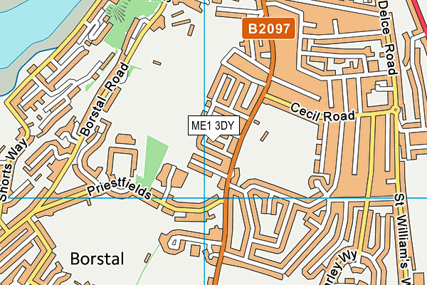 ME1 3DY map - OS VectorMap District (Ordnance Survey)