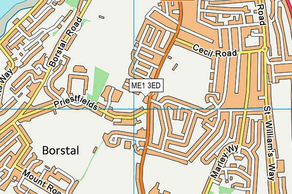 ME1 3ED map - OS VectorMap District (Ordnance Survey)