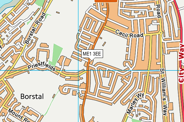ME1 3EE map - OS VectorMap District (Ordnance Survey)