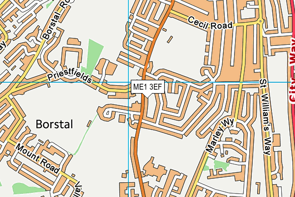 ME1 3EF map - OS VectorMap District (Ordnance Survey)