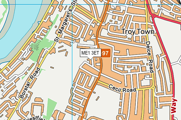 ME1 3ET map - OS VectorMap District (Ordnance Survey)
