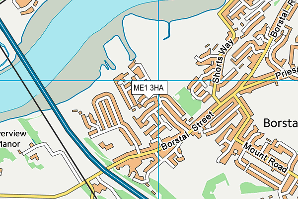 ME1 3HA map - OS VectorMap District (Ordnance Survey)