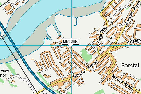 Borstal Recreational Ground map (ME1 3HR) - OS VectorMap District (Ordnance Survey)