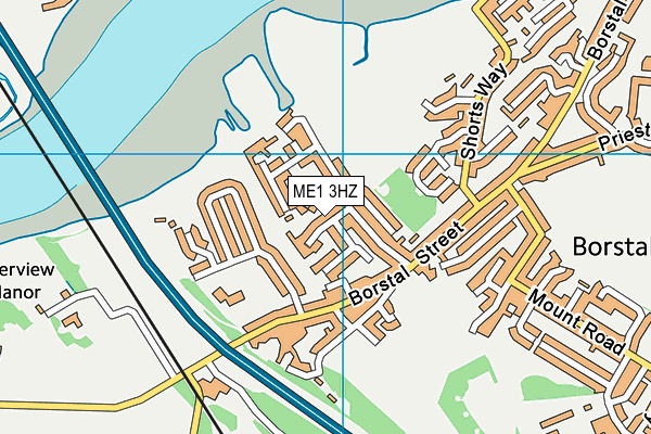 ME1 3HZ map - OS VectorMap District (Ordnance Survey)