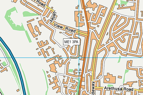 ME1 3PA map - OS VectorMap District (Ordnance Survey)