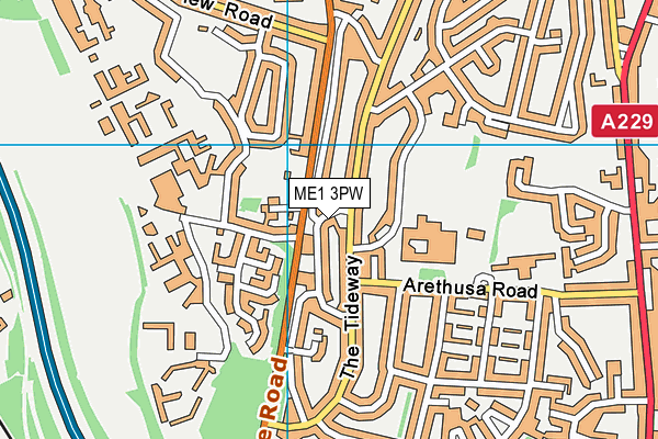 ME1 3PW map - OS VectorMap District (Ordnance Survey)