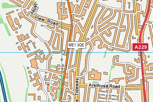 ME1 3QE map - OS VectorMap District (Ordnance Survey)