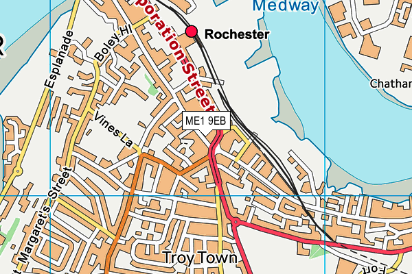 ME1 9EB map - OS VectorMap District (Ordnance Survey)