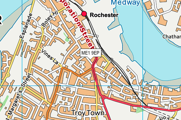 ME1 9EP map - OS VectorMap District (Ordnance Survey)