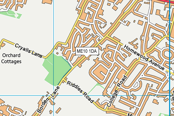 ME10 1DA map - OS VectorMap District (Ordnance Survey)