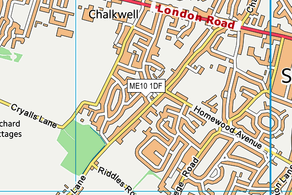 ME10 1DF map - OS VectorMap District (Ordnance Survey)