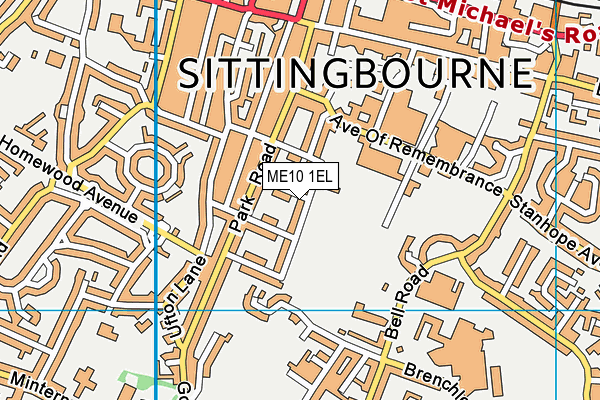 Sittingbourne Recreation Ground map (ME10 1EL) - OS VectorMap District (Ordnance Survey)
