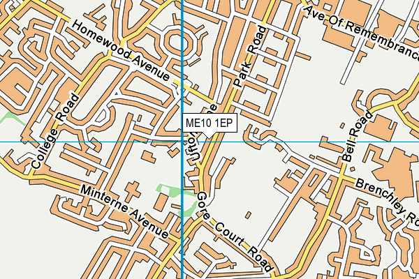 ME10 1EP map - OS VectorMap District (Ordnance Survey)