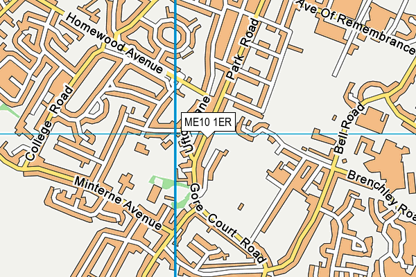 ME10 1ER map - OS VectorMap District (Ordnance Survey)