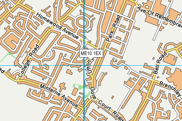 ME10 1EX map - OS VectorMap District (Ordnance Survey)