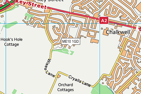 ME10 1GD map - OS VectorMap District (Ordnance Survey)
