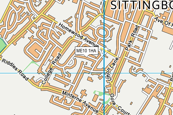 ME10 1HA map - OS VectorMap District (Ordnance Survey)