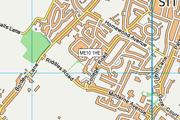 ME10 1HE map - OS VectorMap District (Ordnance Survey)