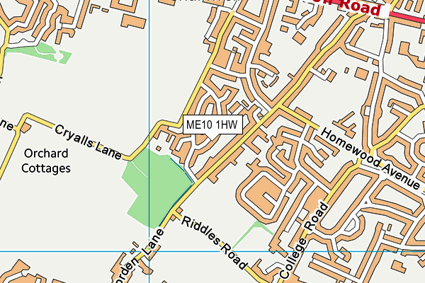 ME10 1HW map - OS VectorMap District (Ordnance Survey)