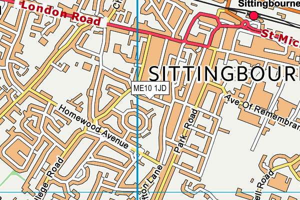 ME10 1JD map - OS VectorMap District (Ordnance Survey)