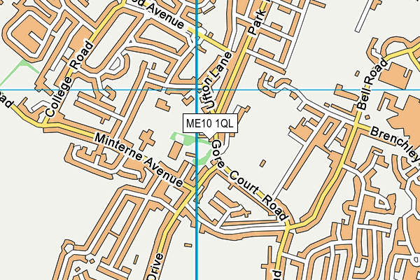 ME10 1QL map - OS VectorMap District (Ordnance Survey)