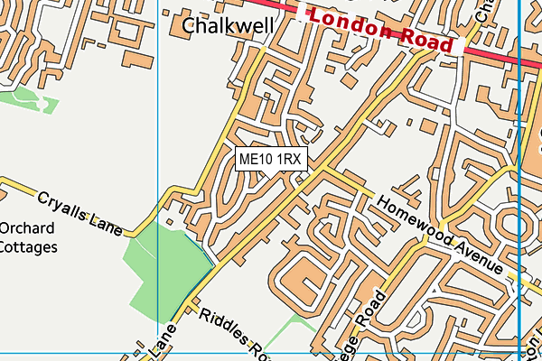 ME10 1RX map - OS VectorMap District (Ordnance Survey)